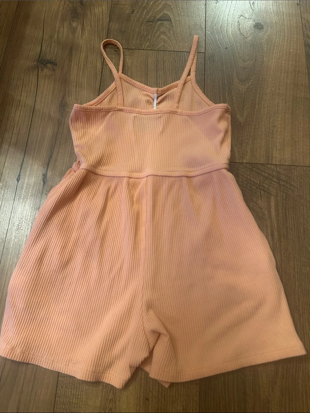Old Navy Peach Ribbed Spaghetti-Strap Romper